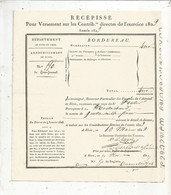 Récépissé , Pour Versement Sur Les Contributions Directes , BLOIS , 1829 , Frais Fr 1.75 E - Ohne Zuordnung