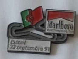 Pin's  Sport  Automobile  F 1  Estoril  22  Septembre  91  Avec  Sponsor  MARLBORO  World  Championship  Team - F1