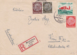 DEUTSCHES REICH R-Brief 1940 - 4 Fach Frankierung (Ank750) + Verschlußmarke Münsterberg Auf Brief (ohne Inhalt) Gel. ... - Covers & Documents