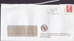 TOBAKS- Og CHOKOLADE KOMPAGNIET Maribo Slogan Flamme 'Har øje For' Eye Cachet SAKSKØBING 1980 Cover Brief  (Cz. Slania) - Cartas & Documentos