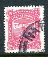 New Zealand 1913-37 Life Insurance - Lighthouse - De La Rue - P.14 X 15 - 6d Carmine-pink Used (SG L31) - Servizio