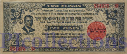 PHILIPPINES 2 PESOS 1942 PICK S647B AU EMERGENCY NOTE - Philippines