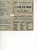 Horaires Des Trains - Chemin De Fer De La Provence - Réseau Du Var - Mai 1936 -  2 Scans - - Europe