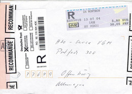 Frankreich / France - Einschreiben / Registered Letter (X1656) - 2000 Type « Avions En Papier »