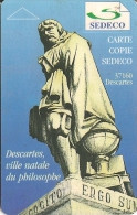 CARTE-MAGNETIQUE-SEDECO-D ESCARTES-VILLE NATALE PHILOSOPHE-STATUE-TBE - Andere & Zonder Classificatie