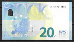 FRANCE - Draghi - UD - 20 € - U034 H4 - UNC - 20 Euro