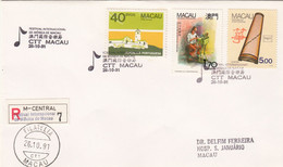 Macau, Macao, FDC, (328), Festival Int. De Musica De Macau, 1991, Registada - FDC