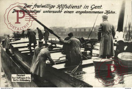 RPPC Der Freiwillige Hilfsdienst In Gent Hafenpolizei 17*12cm 1914/15  WWI WWICOLLECTION - Gent