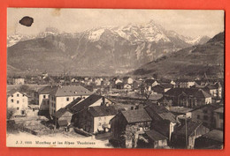 ZRB-01 Monthey Et Les Alpes Vaudoises  Jullien 9105  Circulé 1926Tache Visible Sur Le Scan - Monthey