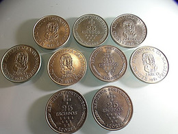 Portugal Lot 9 Coins 25 Escudos Commemorative Açores And Madeira - Lots & Kiloware - Coins