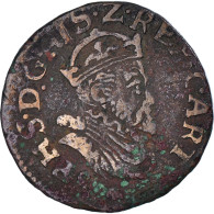 Monnaie, Pays-Bas Espagnols, Philippe II, Liard, 1586, Arras, TB+, Cuivre - Países Bajos Españoles