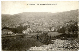 69470 COURS - Vue Générale (prise Du Calvaire) - Cachet D'un Buraliste - Correspondance Philatélique - Cours-la-Ville