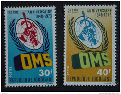 Togo 1973 25e Anniversaire De L' OMS Yv 764-765 MNH ** - OMS