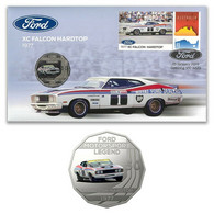 Australia 2018 Ford Motor Racing Car XC Falcon Hardtop Stamp & 50c UNC Coin - PNC (**) - Storia Postale