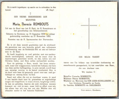Bidprentje Oorderen - Rombouts Maria Theresia (1876-1952) - Imágenes Religiosas