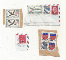 Timbre , France , SURCHAGE CFA , 5 , 10 , 20 , 25 , 100 , 200 CFA , LOT DE 10 TIMBRES - Other & Unclassified