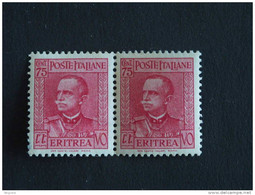 Eritrea Erythree 1931 Victor-Emmanuel III 2x Yv 192 MNH ** Gomme Décoloré Lijm Verkleurd Plie Plooi - Eritrea