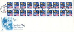 USA FDC 30-11-1987 American Flag With Fireworks Booklet Pane 20 Stamps With ArtCraft Cachet - 1981-1990