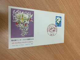 Japan Stamp FDC Cover Orchid - Covers & Documents