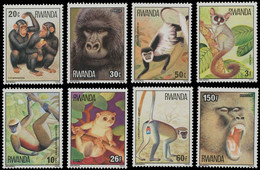 859/866** - Les Singes / De Apen / Affen / Monkeys - RWANDA - Chimpancés