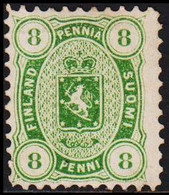 1875-1882. Coat Of Arms. Perf. L 11. 8 PENNI No Gum. Rare Stamp.  (Michel 14 A Y) - JF521937 - Ongebruikt