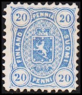 1875-1882. Coat Of Arms. Perf. L 11. 20 PENNI Ultramarine. Hinged. Unusual Stamp.  (Michel 16 Ayb) - JF521939 - Unused Stamps