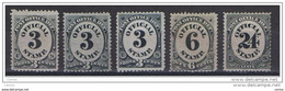 U.S.A.:  1873  OFFICIALS  -  LOT  5  UNUSED  STAMPS  NO  GLUE  -  YV/TELL. 69//74 - Dienstmarken
