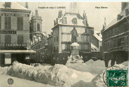 Langres * Tempête De Neige , Place Diderot * Magasin Commerce Modes BELLE JARDINIERE - Langres