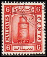 1933. MALDIVE ISLANDS Juma-Moschee, Male 6 CENTS. (Michel 15) - JF521855 - Malediven (...-1965)