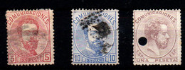 España Nº 118, 121, 127T. Año 1872 - Used Stamps