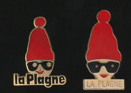 74540-lot De 2 Pin's. Station De Ski En Savoie. La Plagne - Sports D'hiver