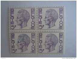 België Belgiqu 1972 Boudewijn Baudouin Elström Polyvalent 1 Timbre Erreur D'encre En Bloc De 4 1645P Yv 1581Db MNH ** - 1961-1990