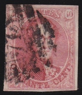 Belgie    .    OBP  .   12  (2 Scans)      .   O      .      Gestempeld   .   /   .     Oblitéré - 1858-1862 Medallones (9/12)