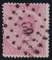 Belgie    .    OBP  .   20    .   Perf. 14½x14        .  O       .    Gestempeld   .   /   .    Oblitéré - 1865-1866 Profile Left
