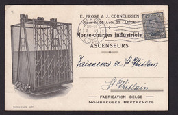 37/074 - LES IMPRIMES -  Carte Illustrée TP 183 Albert LIEGE 1921 - Monte-charges Industriels - COB EUR 15  S/document - 1915-1920 Albert I
