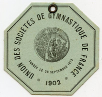 Carton De Membre De L'Union Des Sociétés De Gymnastique De France.1902.Président Charles Cazalet Bordeaux 8 Rue Reignier - Athletics