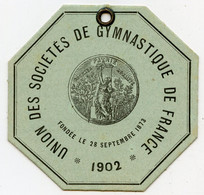 Carton De Membre De L'Union Des Sociétés De Gymnastique De France.1902.Président Charles Cazalet Bordeaux 8 Rue Reignier - Athlétisme