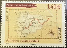 ANDORRA (French) 2020 Europa CEPT. Ancient Postal Routes - Fine Stamp MNH - Nuevos