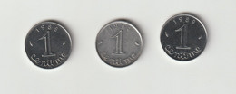 3 Pièces De 1 Centime - 1968-1988-1989 - A. 1 Centime