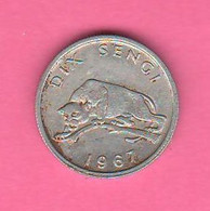 Congo 10 Sengi Dix 1967 Democratic Republic Congo Aluminum Coin - Congo (Democratic Republic 1964-70)