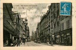 Caen * La Rue St Jean Et Le Campanile * Parasolerie Caennaise * Coiffeur * Commerces Magasins - Caen