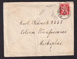 37/091  - Enveloppe Et Contenu TP Lion V  EUPEN 1945 Vers Un Détenu (faits De Collaboration) à La Colonie De MERKSPLAS - Cartas