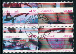 DENMARK 2001 Youth Culture Se-tenant Ex Block Used.. Michel 1281-84 - Used Stamps
