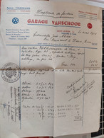 DEUX-ACREN 1954 Facture Garage VANSCHOOR VW  + CACHET ADMINISTRATION COMMUNALE DE DEUX-ACREN - 1950 - ...