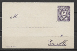 METZ - LORRAINE - 1887 - Enveloppe Carte De Visite E P 2 Pf Expédition De Lettres Privée - Autres & Non Classés