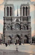 CPA - 75 - PARIS - La Cathédrale Notre Dame - Colorisé - Animée - Vieilles Voitures - Parvis - Notre Dame De Paris