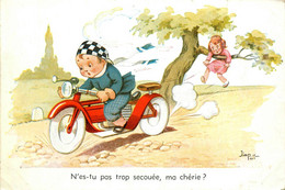 Jim PATT * Cpa Illustrateur * Enfants Sur Une Moto * Motocyclette - Otros & Sin Clasificación