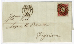 Portugal, 1872, # 40 Dent. 12 3/4, Lisboa-Figueira - Storia Postale