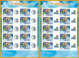 France 2000 - F3365A Deux Bloc Feuillet 3ème Millénaire Personnalisé Logo Ceres Et TPP - Neuf - Nuovi