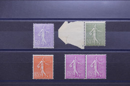 FRANCE - 5 Valeurs Eu Type Semeuse Lignée Neufs ** - L 125192 - Unused Stamps